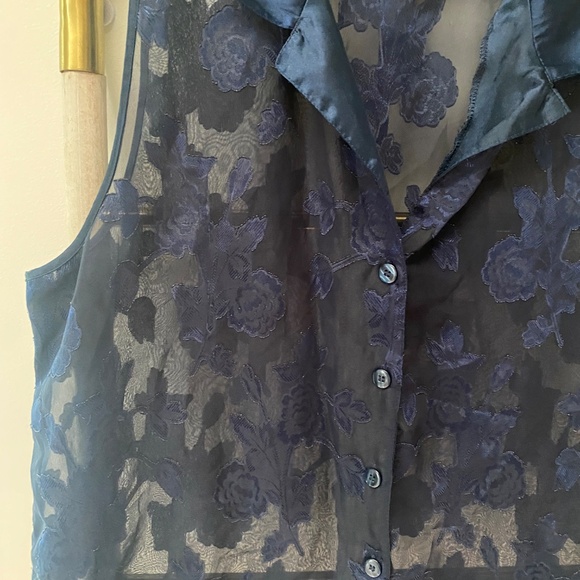 Oscar De La Renta Pink Label Lace Floral Sleeveless Blouse Shirt Top Size 1X - Picture 4 of 7